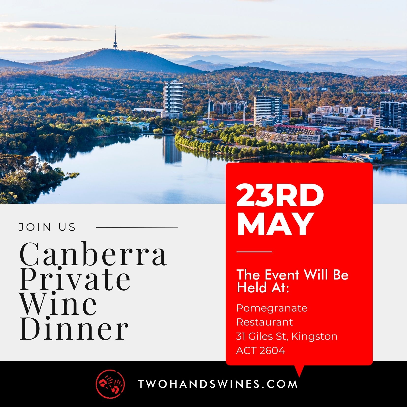 Canberra Two Hands Dinner at Pomegranate - SOLD OUT